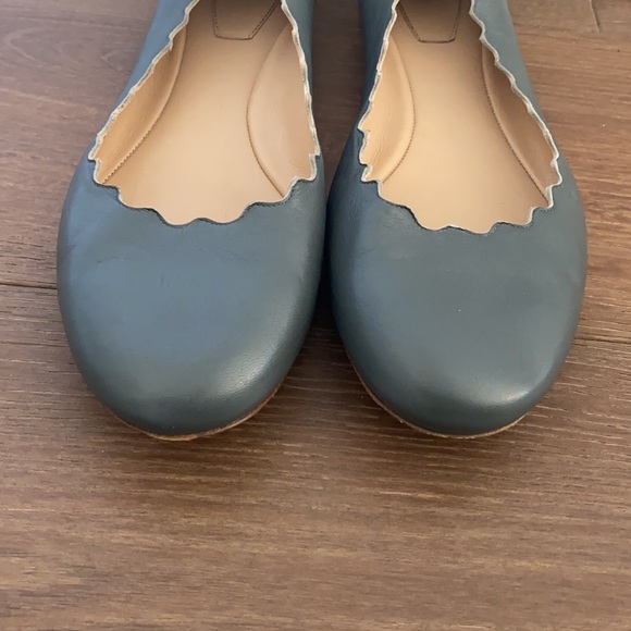 Chloe grey scalloped edge flats. - Picture 2 of 7